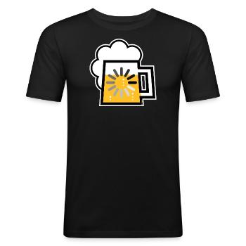 Bier Wird Geladen (Bierkrug Loading / Icon / | ) - Männer Slim Fit T-Shirt - Schwarz - Vorne - Nik (191cm)