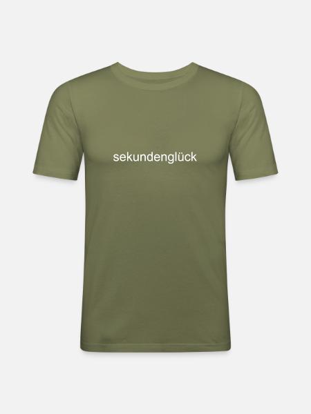 sekundenglueck - Männer Slim Fit T-Shirt - Khaki Grün