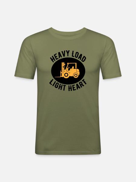 Gabelstapler Angebot Heavy - Männer Slim Fit T-Shirt - Khaki Grün
