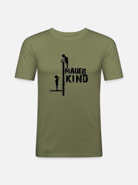 Berlin Wall Child - BERLIN, BERLIN - Men's Slim Fit T-Shirt - khaki green