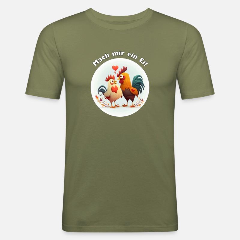 Mach mir ein Ei - Männer Slim Fit T-Shirt - Khaki Grün