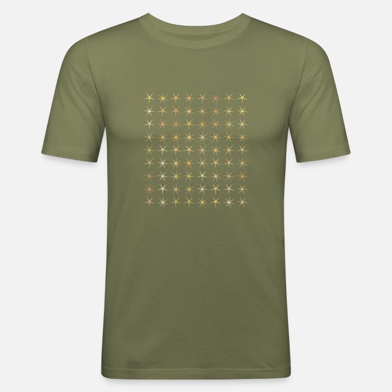 Sternchen - Männer Slim Fit T-Shirt - Khaki Grün