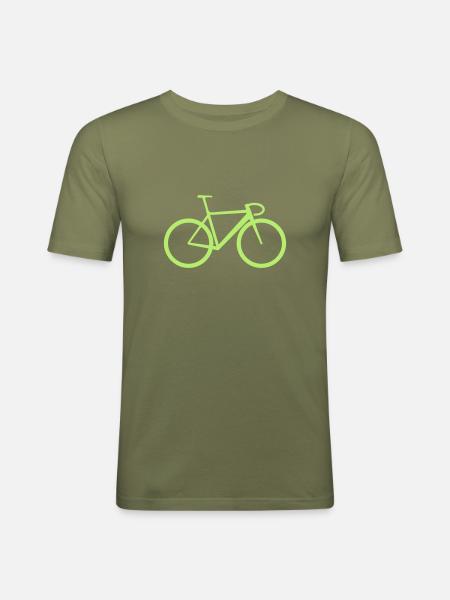 Vélo de course massif - T-shirt près du corps Homme - vert kaki