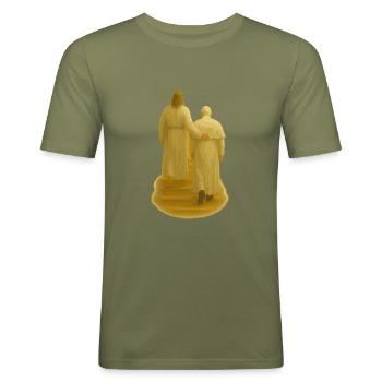 Letzter Weg des Papstes - Männer Slim Fit T-Shirt - Khaki Grün - Vorne - Jaron (178cm)