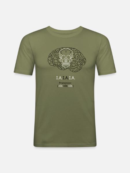 I.A. Ouch, ouch, ouch - Men's Slim Fit T-Shirt - khaki green