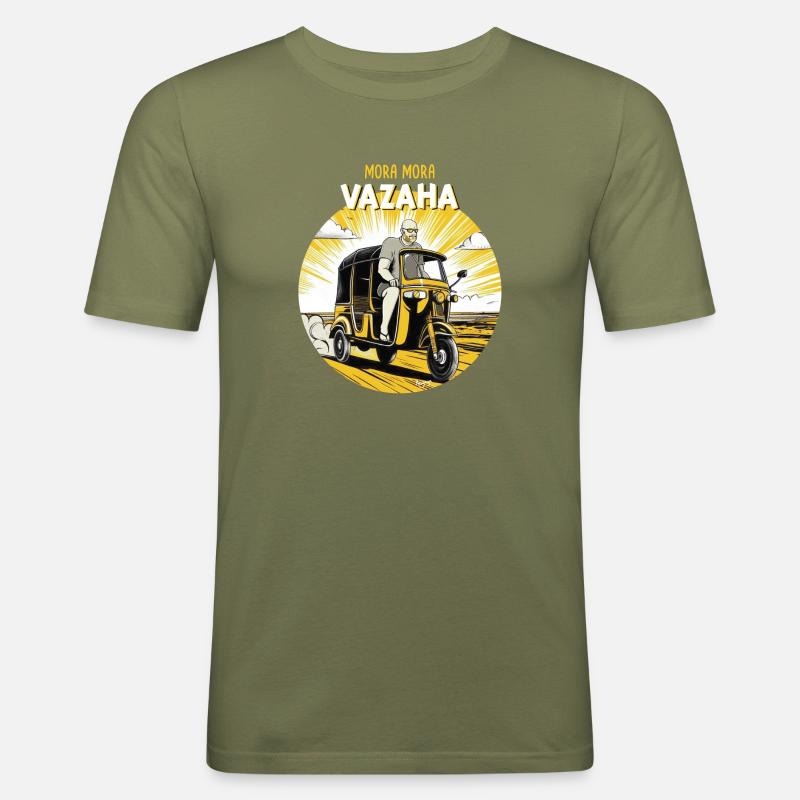 MORA MORA VAZAHA - Männer Slim Fit T-Shirt - Khaki Grün