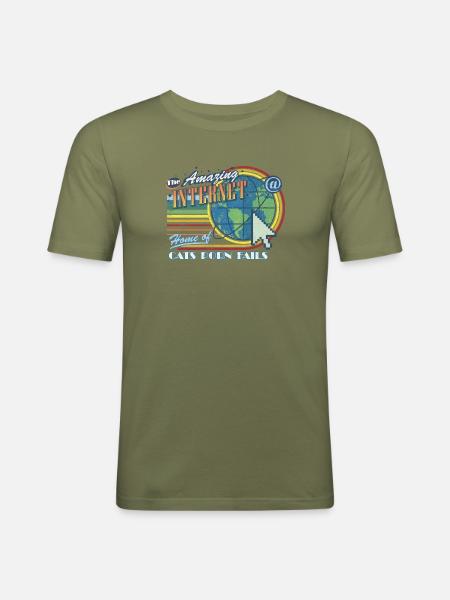 Amazing Internet - Men's Slim Fit T-Shirt - khaki green