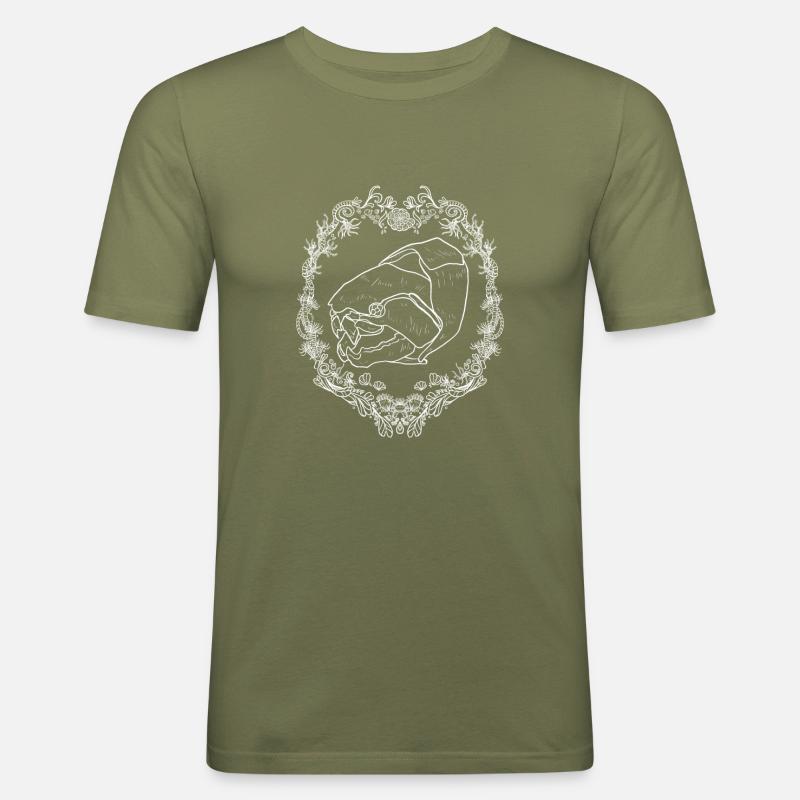 Dunkleosteus White 1 - Männer Slim Fit T-Shirt - Khaki Grün