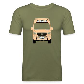 Sprinter W907 W910 vorn Front 4x4 II Scheinwerfer - Männer Slim Fit T-Shirt - Khaki Grün - Vorne - Jaron (178cm)