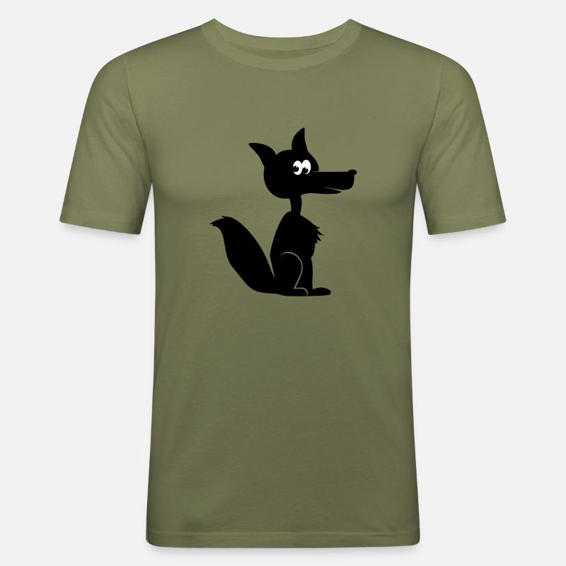 Fox coyote cayote 1c - Men's Slim Fit T-Shirt - khaki green