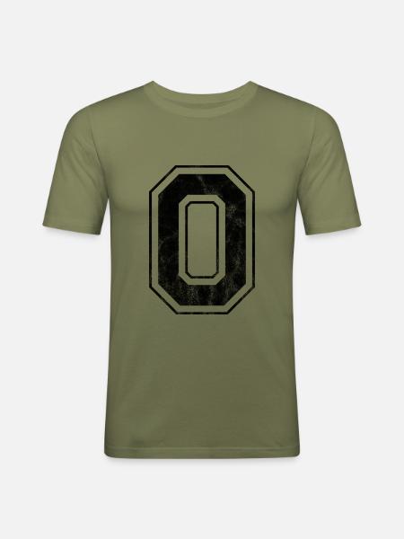 Number 0 - Men's Slim Fit T-Shirt - khaki green
