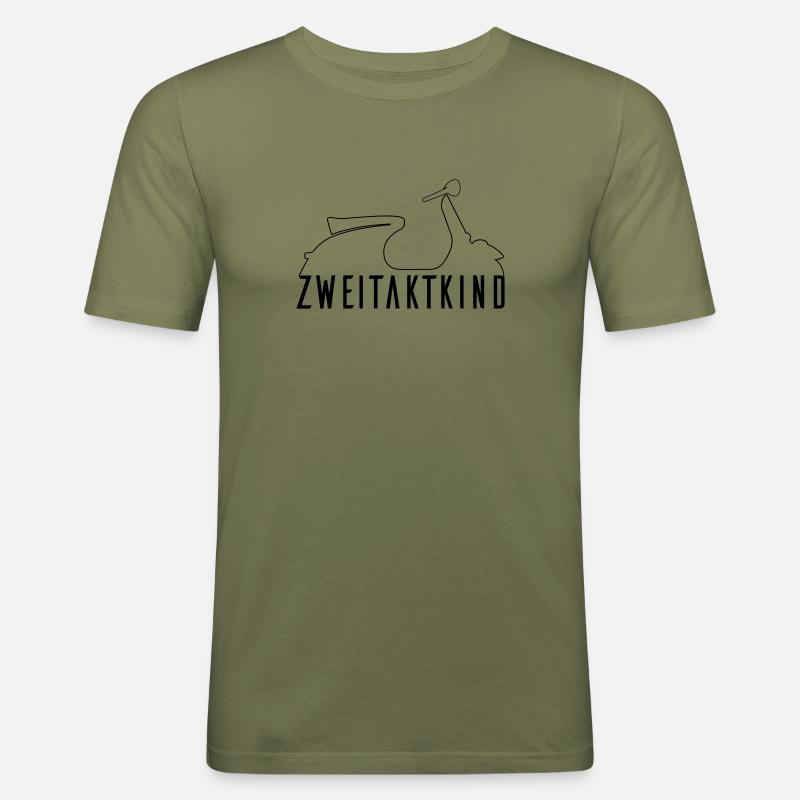 Zweitaktkind Rollershirt - Männer Slim Fit T-Shirt - Khaki Grün