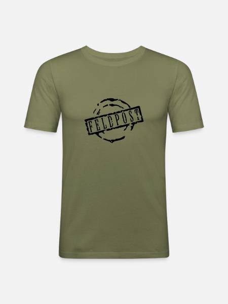 feldpost_vec_2 en - Men's Slim Fit T-Shirt - khaki green