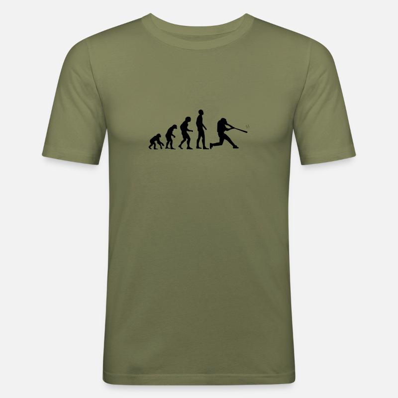 Baseball Evolution Shirt schwarz - Männer Slim Fit T-Shirt - Khaki Grün