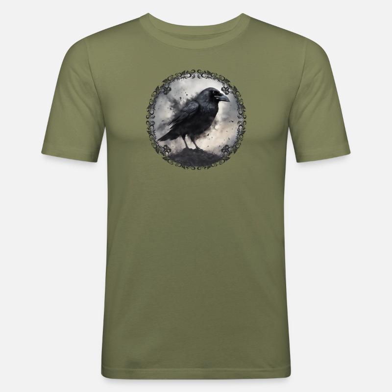 Dunkler Rabe 2 - Männer Slim Fit T-Shirt - Khaki Grün