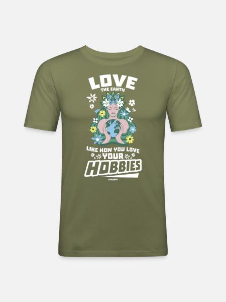 Naturschutz Klimaschutz Erde - Männer Slim Fit T-Shirt - Khaki Grün