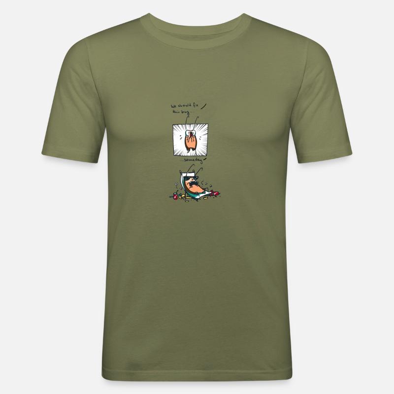 coder shirt someday - Männer Slim Fit T-Shirt - Khaki Grün