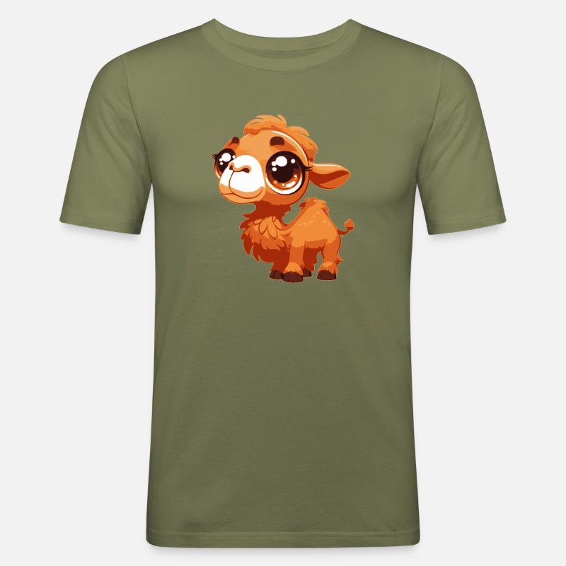 Kamel - Männer Slim Fit T-Shirt - Khaki Grün