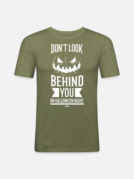 Halloween Pumpkin Party - Men's Slim Fit T-Shirt - khaki green