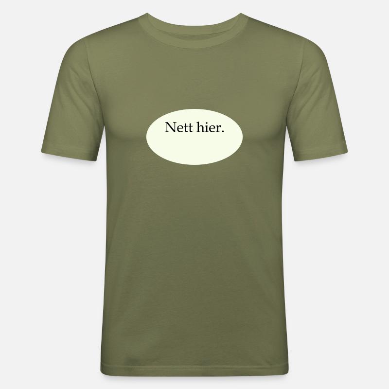 Nice Here Blank Template - Men's Slim Fit T-Shirt - khaki green