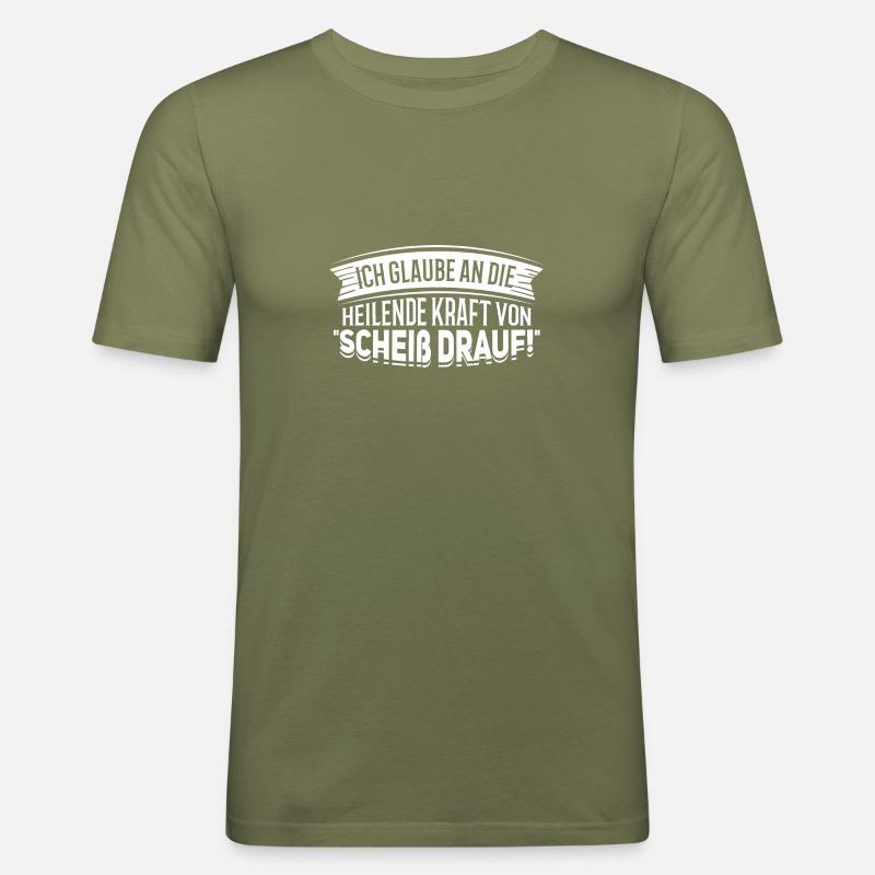 "..." - Spruch Statement Fun Sarkasmus - Männer Slim Fit T-Shirt - Khaki Grün