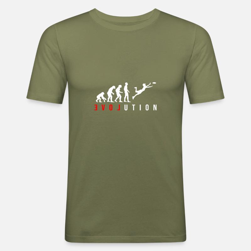 Ultimate Frisbee Evolution - Männer Slim Fit T-Shirt - Khaki Grün