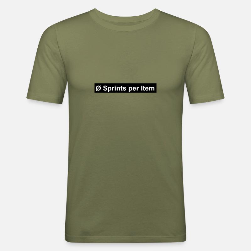 Scrum Average Sprints per Item - Männer Slim Fit T-Shirt - Khaki Grün