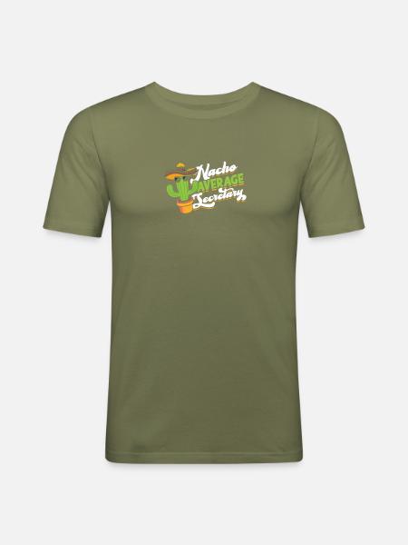 Nacho Average Secretary - Mexiko - Männer Slim Fit T-Shirt - Khaki Grün
