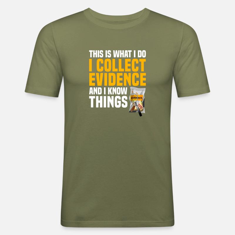 Spurensicherung - Kripo Polizei Kriminaltechnik - Männer Slim Fit T-Shirt - Khaki Grün