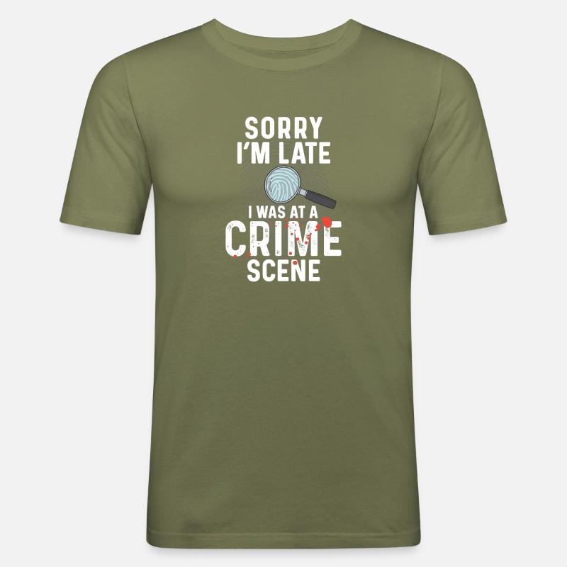 Spurensicherung - Kripo Polizei Kriminaltechnik - Männer Slim Fit T-Shirt - Khaki Grün