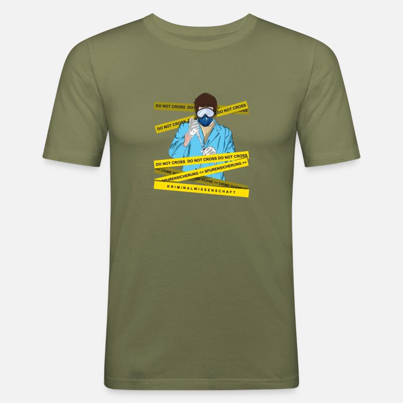 Spurensicherung - Kripo Polizei Kriminaltechnik - Männer Slim Fit T-Shirt - Khaki Grün