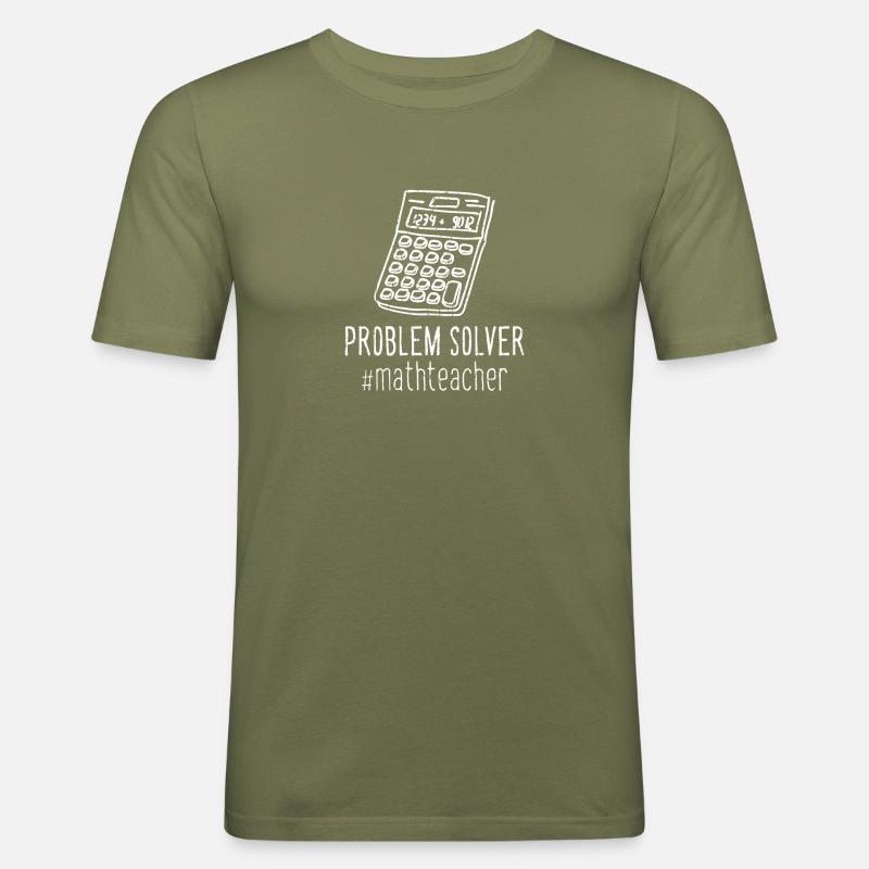 Problem Solver #mathteacher - Mathematiker - Männer Slim Fit T-Shirt - Khaki Grün