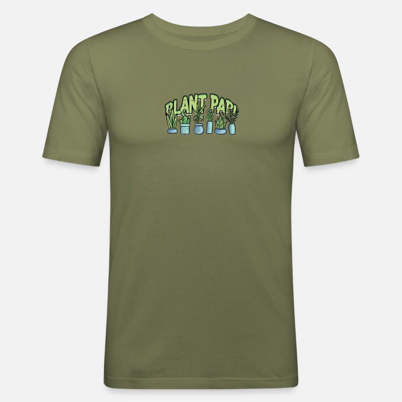 Pflanze Papi - Papi - Männer Slim Fit T-Shirt - Khaki Grün