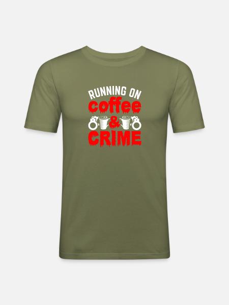 Spurensicherung - Kripo Polizei Kriminaltechnik - Männer Slim Fit T-Shirt - Khaki Grün