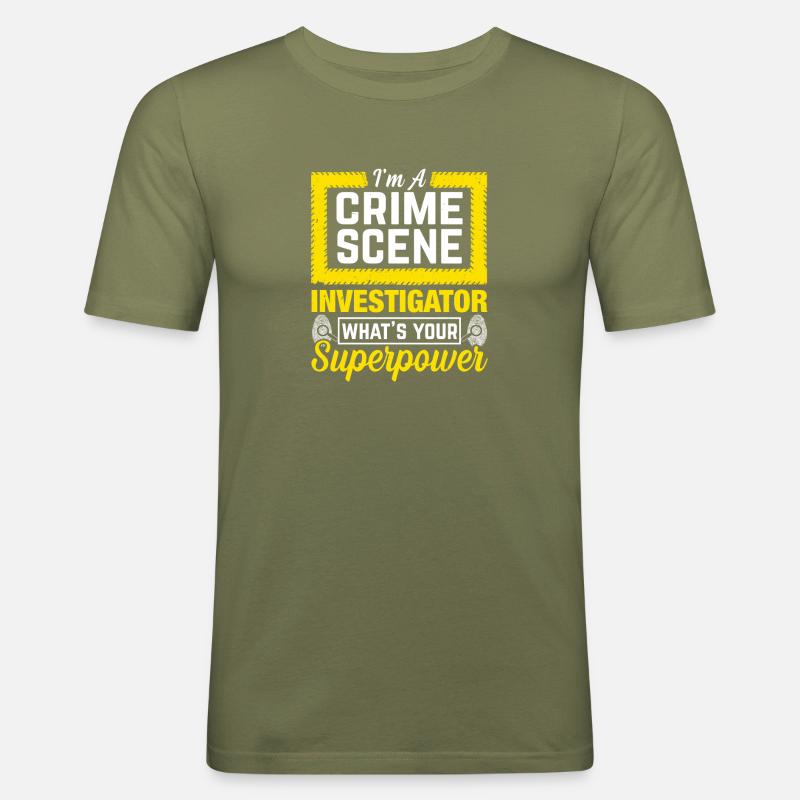 Spurensicherung - Kripo Polizei Kriminaltechnik - Männer Slim Fit T-Shirt - Khaki Grün