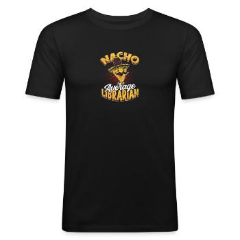 Nacho Average Librarian - Buchliebhaber - Männer Slim Fit T-Shirt - Schwarz - Vorne - Nik (191cm)