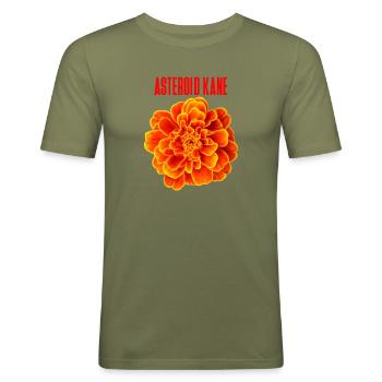 Asteroid Kane Marigold - Männer Slim Fit T-Shirt - Khaki Grün - Vorne - Jaron (178cm)