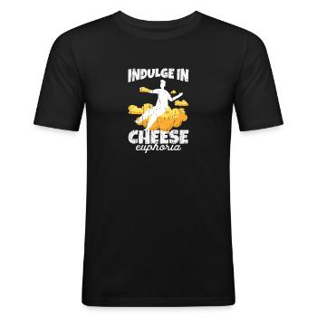 Gönnen Sie sich Käse-Euphorie - Cheese - Männer Slim Fit T-Shirt - Schwarz - Vorne - Nik (191cm)