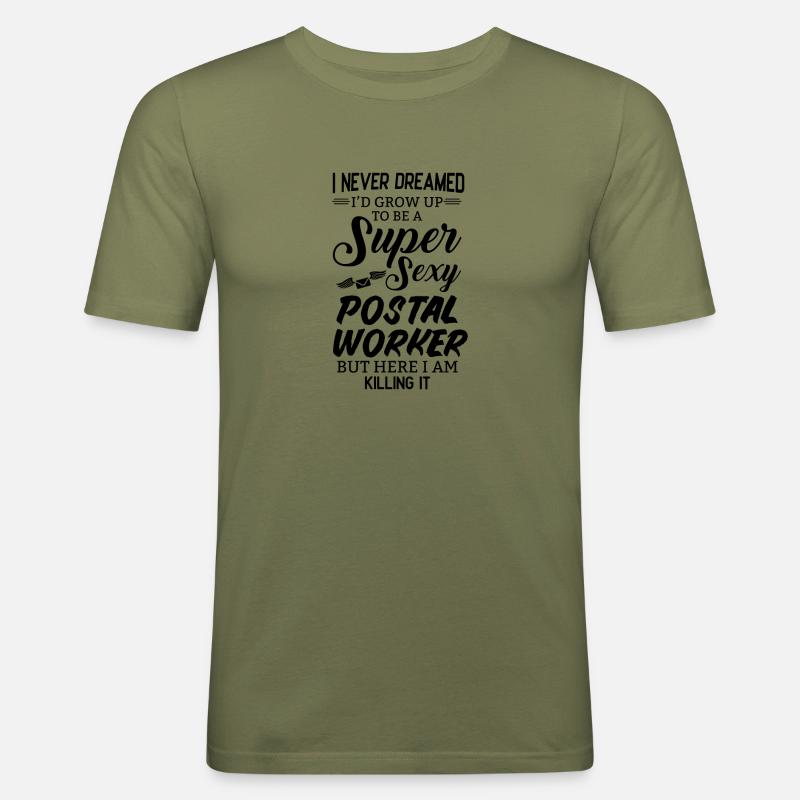 Postbote Postbotin Post Briefträger - Männer Slim Fit T-Shirt - Khaki Grün