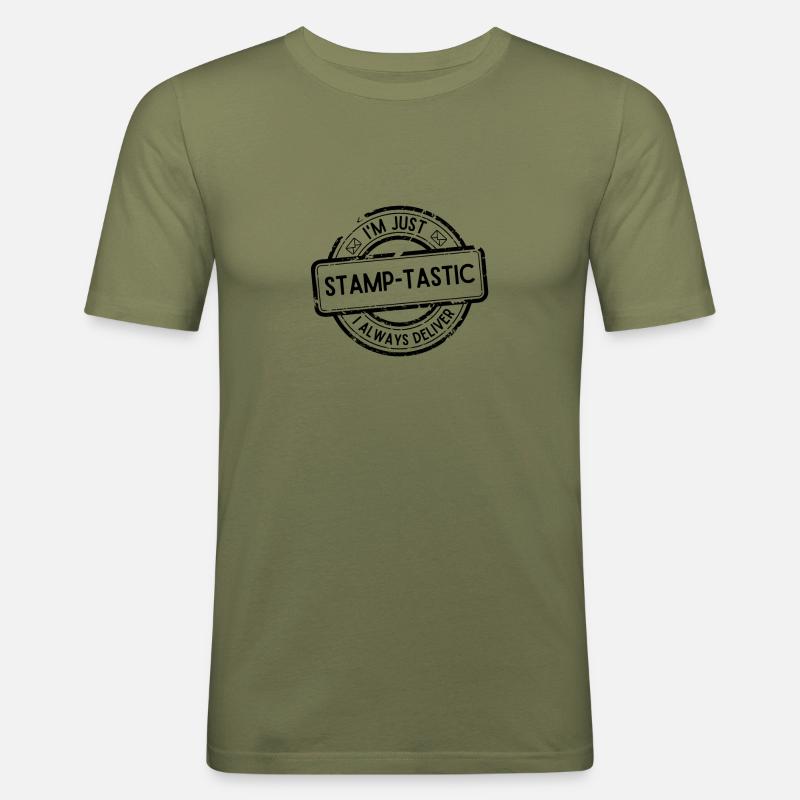 Postbote Postbotin Post Briefträger - Männer Slim Fit T-Shirt - Khaki Grün