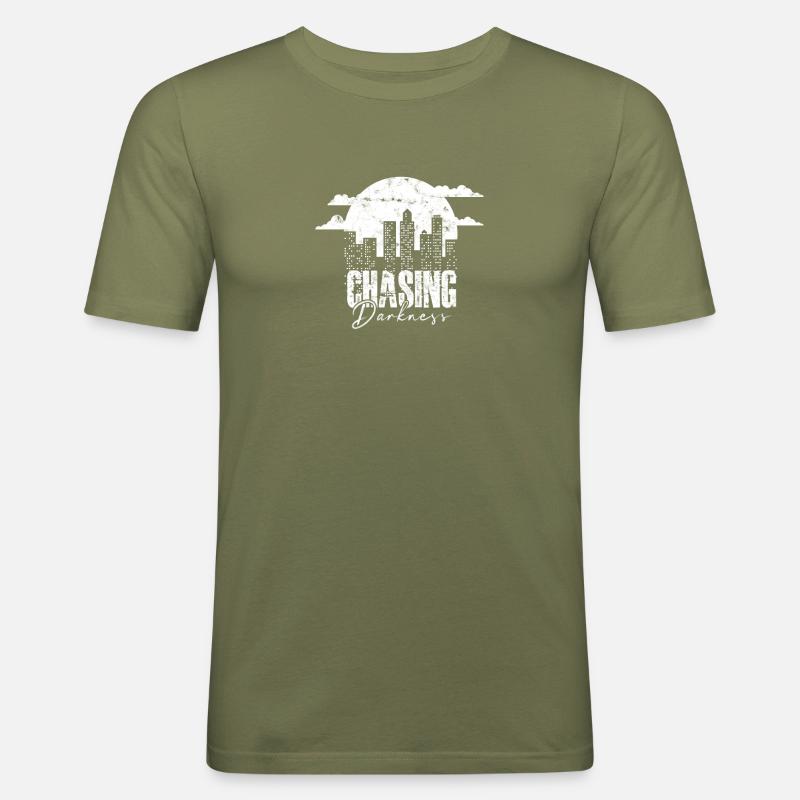 Chasing Darkness - Eclipse - Men's Slim Fit T-Shirt - khaki green