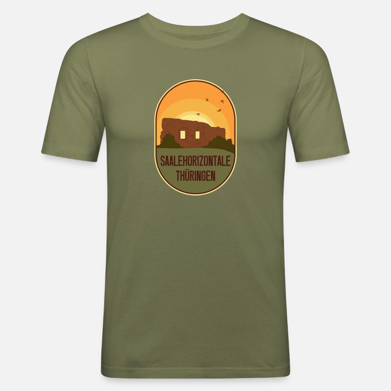 SaaleHorizontale – Thuringia - Men's Slim Fit T-Shirt - khaki green