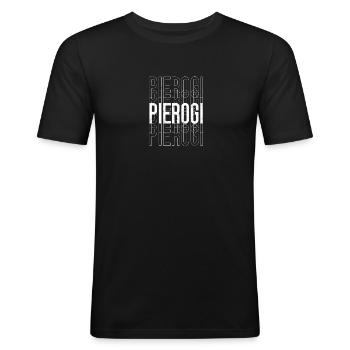 Pierogi - Nourriture - T-shirt près du corps Homme - noir - Devant - Nik (191cm)