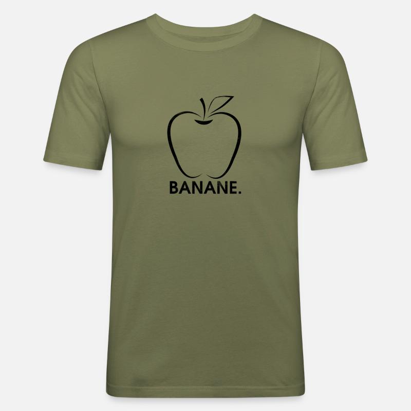Apfel oder Banane - Männer Slim Fit T-Shirt - Khaki Grün
