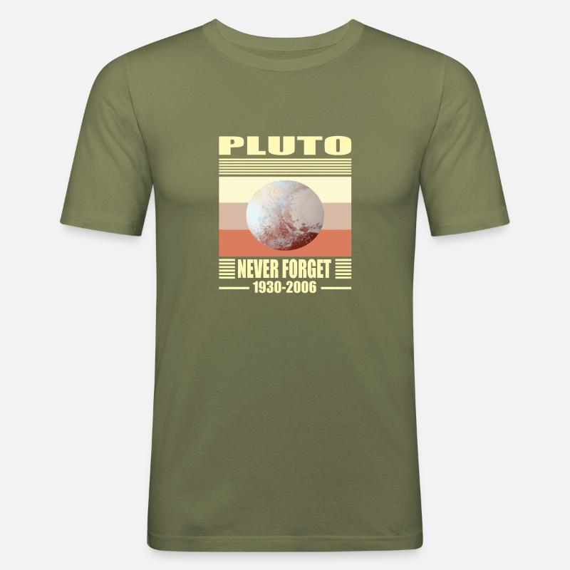 erde pluto - Männer Slim Fit T-Shirt - Khaki Grün