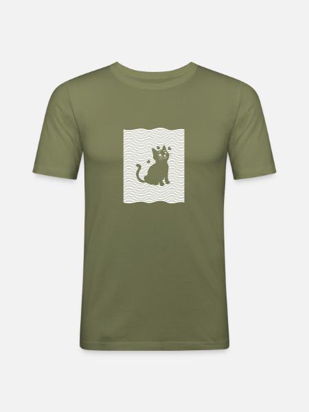 CHATON - T-shirt près du corps Homme - vert kaki