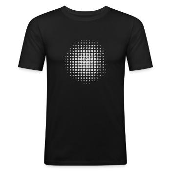 Retro Punkt Design - Männer Slim Fit T-Shirt - Schwarz - Vorne - Nik (191cm)
