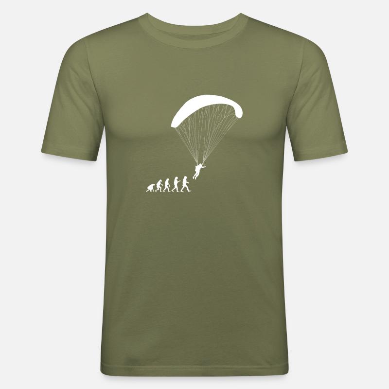 Evolution Gleitschirm Paraglider Pilot Paragliding - Men's Slim Fit T-Shirt - khaki green