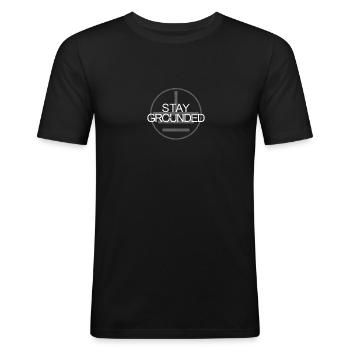 Stay Grounded - Elektroinstallation - Männer Slim Fit T-Shirt - Schwarz - Vorne - Nik (191cm)