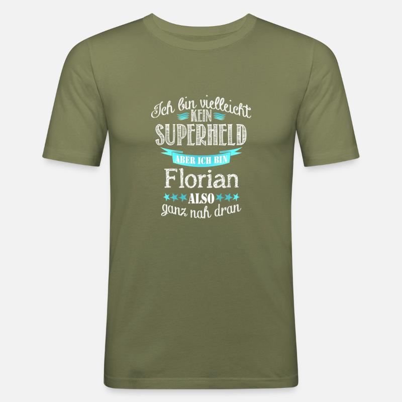 florian - Männer Slim Fit T-Shirt - Khaki Grün